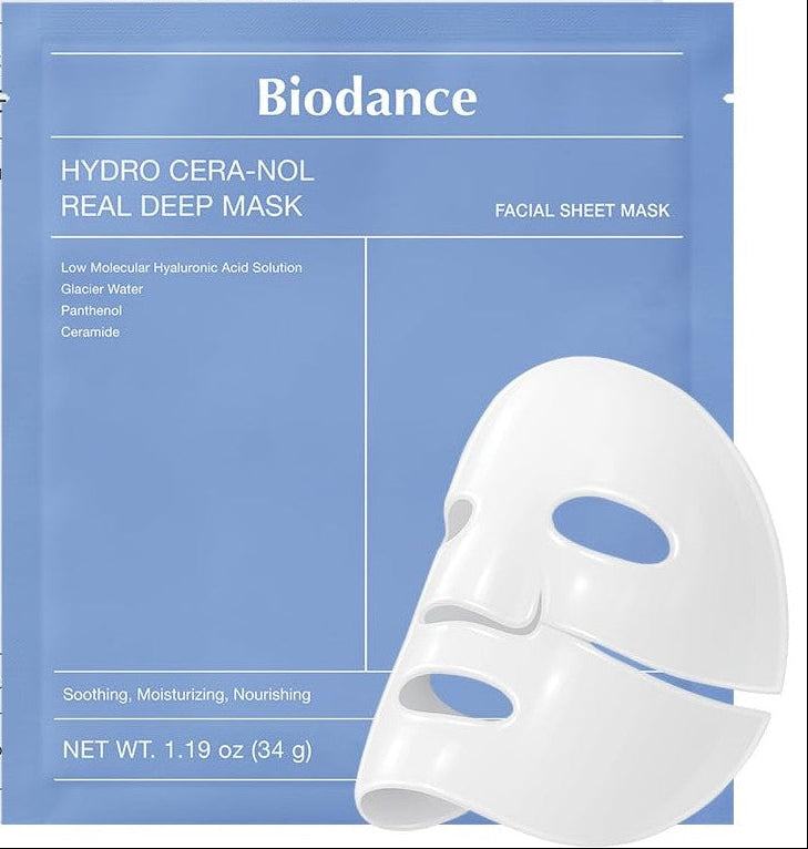 BIODANCE Hydro Cera-nol Real Deep Mask, Overnight Hydrogel Mask, Hydrating Facial Mask For Sensitive Skin, Redness Reducing & Quick Soothing Effect, Korean Skincare, Stocking Stuffers |1.19oz(34g)