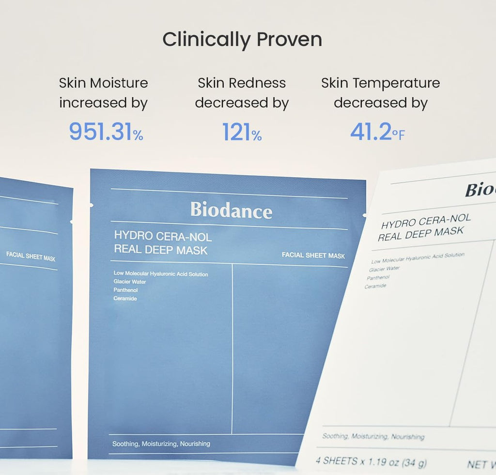 BIODANCE Hydro Cera-nol Real Deep Mask, Overnight Hydrogel Mask, Hydrating Facial Mask For Sensitive Skin, Redness Reducing & Quick Soothing Effect, Korean Skincare, Stocking Stuffers |1.19oz(34g)