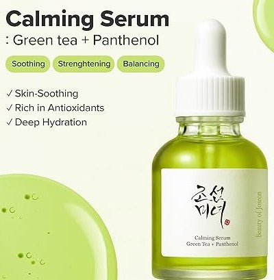 Beauty of Joseon Calming Serum Green Tea Panthenol Soothing, Moisturizing Sensitive, Acne-Prone, UV Irritated Skin, Daily Korean Skin Care for Men and Women