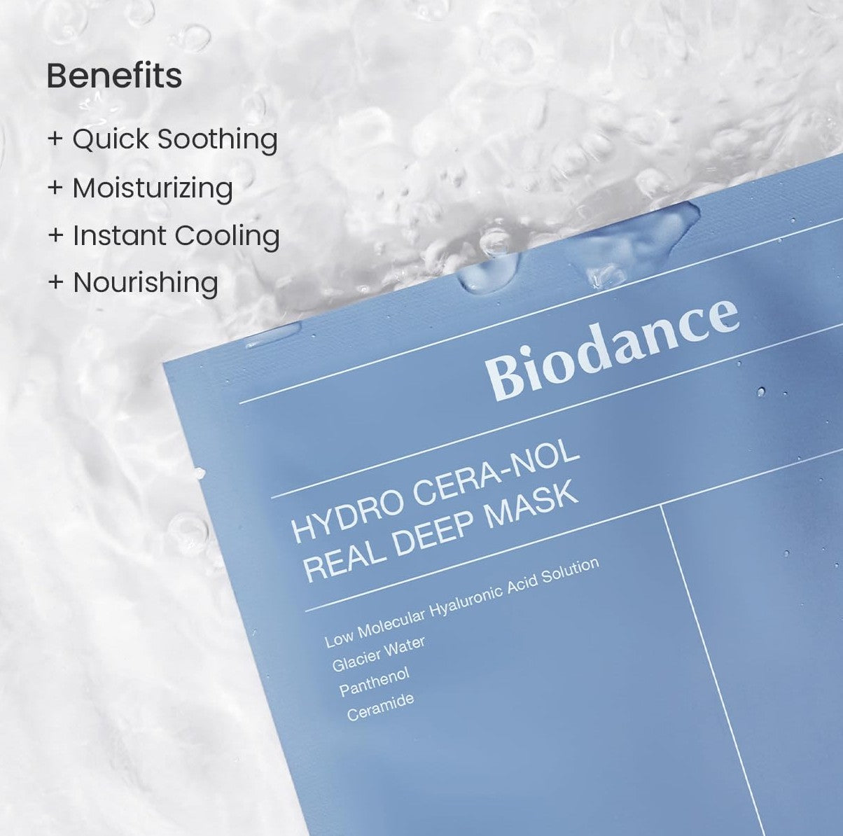 BIODANCE Hydro Cera-nol Real Deep Mask, Overnight Hydrogel Mask, Hydrating Facial Mask For Sensitive Skin, Redness Reducing & Quick Soothing Effect, Korean Skincare, Stocking Stuffers |1.19oz(34g)