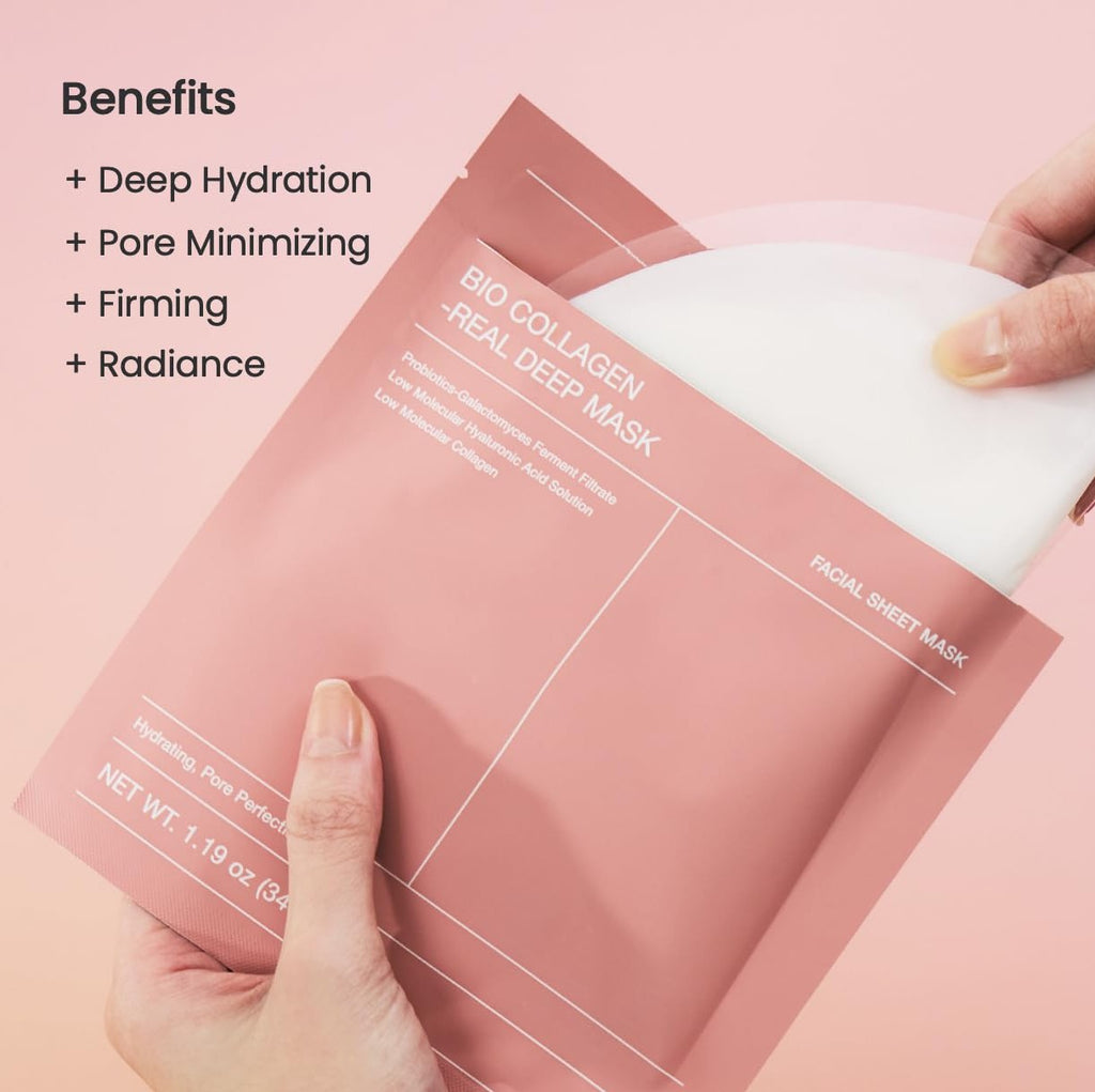 BIODANCE Bio-Collagen Real Deep Mask, Hydrating Overnight Hydrogel Mask, Pore Minimizing, Elasticity, Plumping Improvement, Korean Skincare, Stocking Stuffers for Teen Girls  1.19oz(34g)