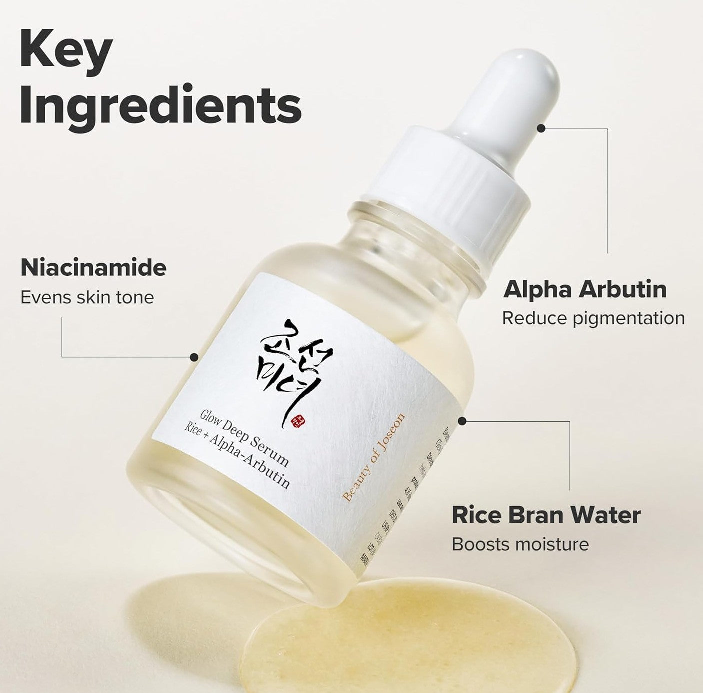 Beauty of Joseon Glow Deep Serum Rice Alpha-Arbutin for Uneven Dull Skin Tone, Daily Korean Skin Care for Men and Women